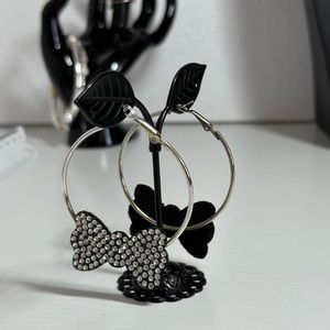 Silver Circular Dangle Earrings